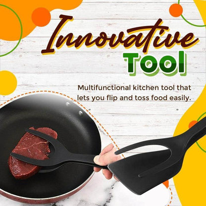 🔥🥩 2-in-1 Spatula Clip – Heat-Resistant Food-grade Silicone & Non-Slip Handle – Kitchen Cooking Essential