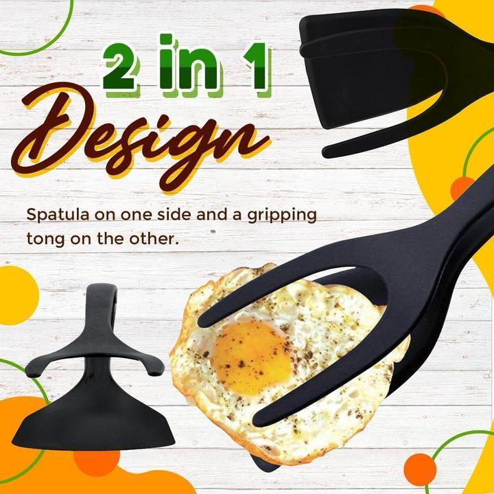 🔥🥩 2-in-1 Spatula Clip – Heat-Resistant Food-grade Silicone & Non-Slip Handle – Kitchen Cooking Essential