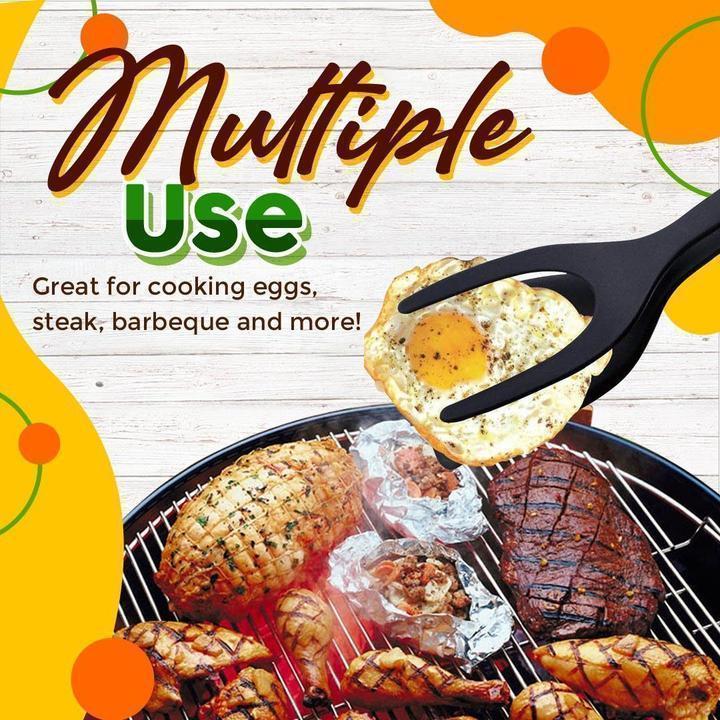 🔥🥩 2-in-1 Spatula Clip – Heat-Resistant Food-grade Silicone & Non-Slip Handle – Kitchen Cooking Essential