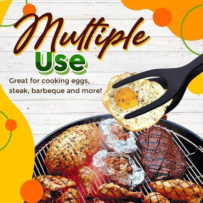 🔥🥩 2-in-1 Spatula Clip – Heat-Resistant Food-grade Silicone & Non-Slip Handle – Kitchen Cooking Essential