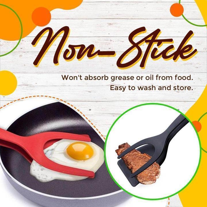 🔥🥩 2-in-1 Spatula Clip – Heat-Resistant Food-grade Silicone & Non-Slip Handle – Kitchen Cooking Essential