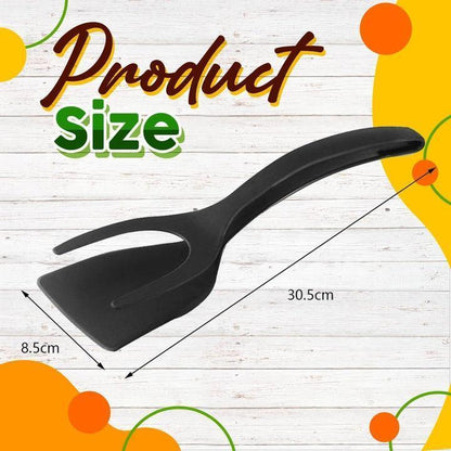 🔥🥩 2-in-1 Spatula Clip – Heat-Resistant Food-grade Silicone & Non-Slip Handle – Kitchen Cooking Essential