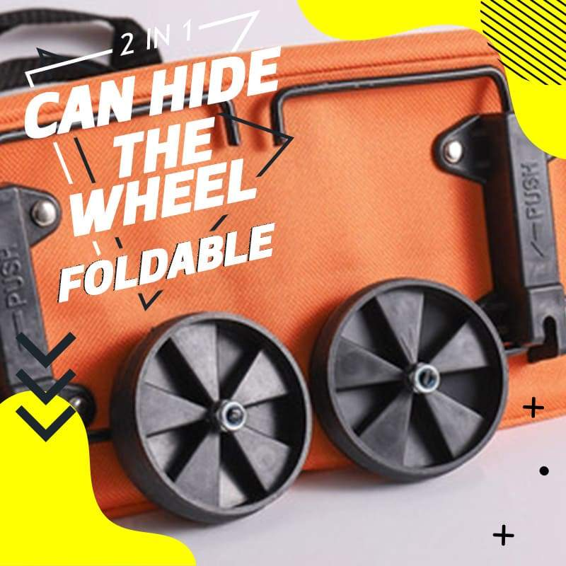 🛒2-in-1 Foldable Shopping Cart with Wheels