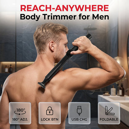 🥳2026 HOT SALE🥳💞50K+ SOLD!🪒💪 49% OFF! Reach-Anywhere Body Trimmer – Extendable handle, precision heads. Trim back, chest & legs yourself – no help needed! 🧔✨