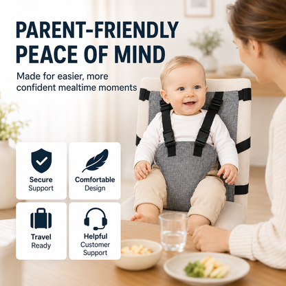 👶Baby Chair Harness Strap –Upgrade 5-Point Safety & Travel-Ready Design