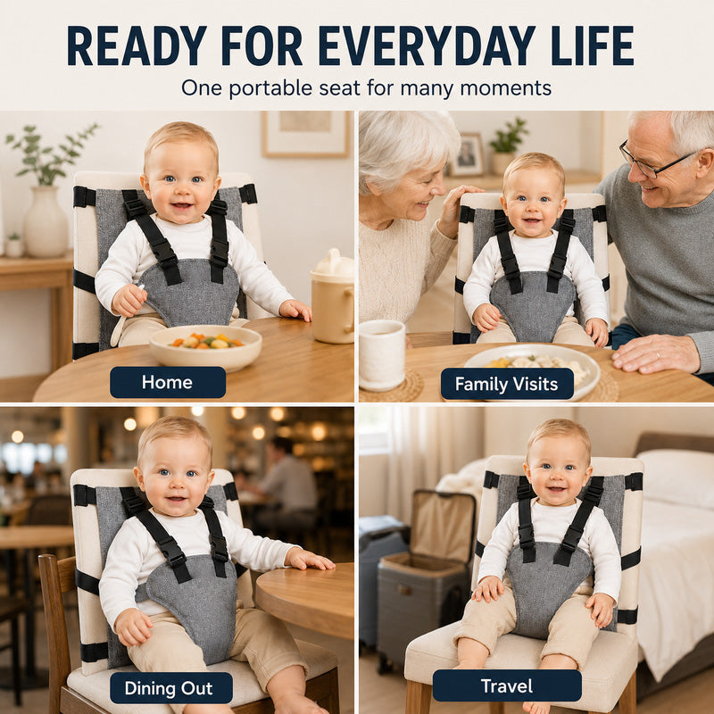Baby chair harness used at home family visits restaurants and travel