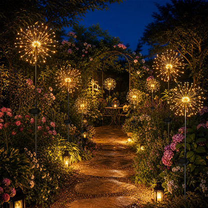 🎇Solar-powered string lights for fireworks can be DIY-ed into any shape-200 LEDs